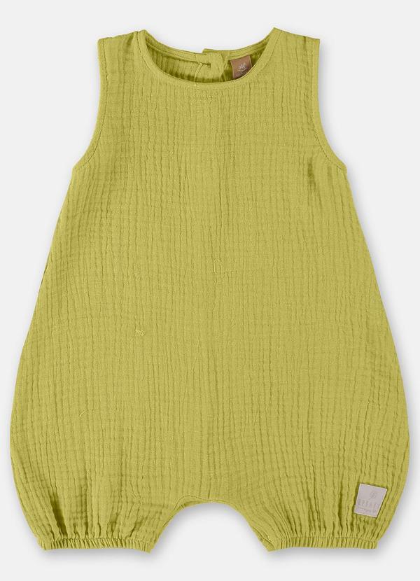 Up Baby - Macaquinho em Gaze para Menino Verde