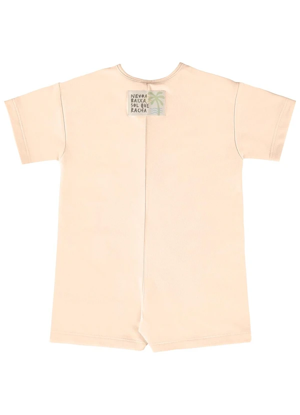 Três e Já - Macaquinho Infantil em Moletom Bege 4