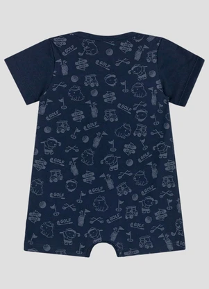 Reirex - Macaquinho Infantil Menino Meia Malha Azul - REIREX