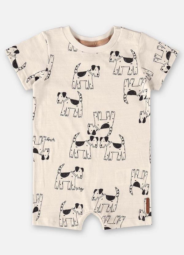 Up Baby - Macaquinho para Bebê em Meia Malha Bege