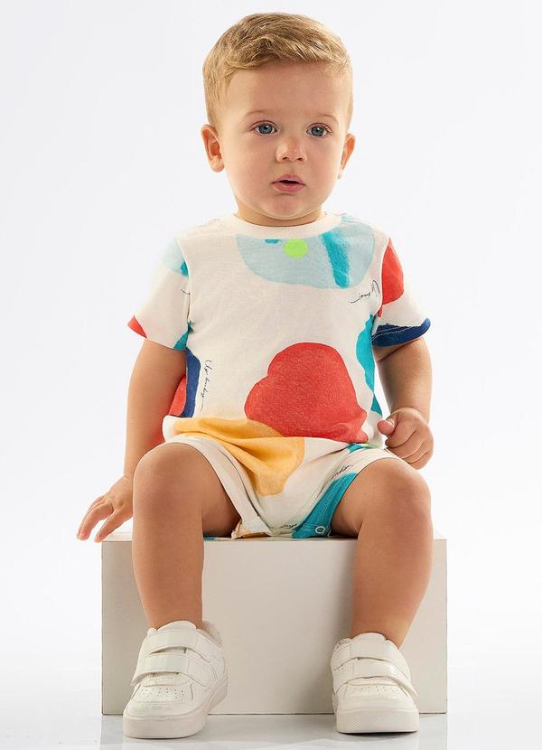 Up Baby - Macaquinho para Bebê em Meia Malha Bege