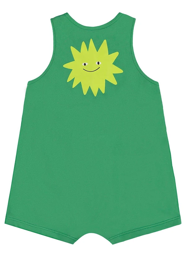 Três e Já - Macaquinho para Bebê em Meia Malha Verde 3