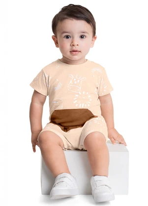 Quimby - Macaquinho para Bebê Menino Bege - QUIMBY