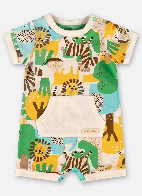 Up Baby - Macaquinho para Bebê Menino Safari Bege