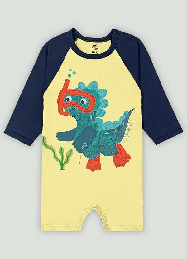 Up Baby - Macaquinho para Bebê Menino Up Baby Amarelo