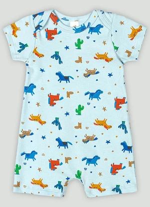 Up Baby - Macaquinho para Bebê Menino Azul - UP BABY