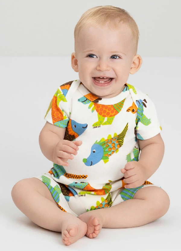 Up Baby - Macaquinho para Bebê Menino Branco