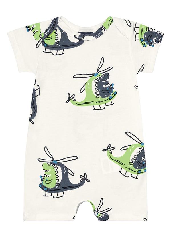 Guloseima - Macaquinho Pijama Bebê Menino Branco