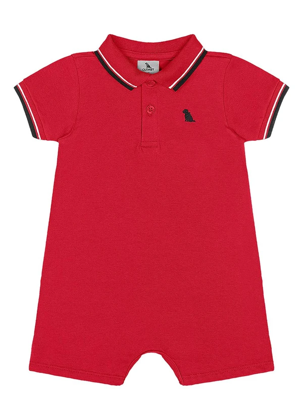 Quimby - Macaquinho Polo Bebê em Piquet Vermelho 2