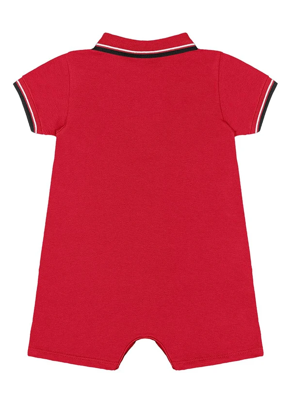 Quimby - Macaquinho Polo Bebê em Piquet Vermelho 3