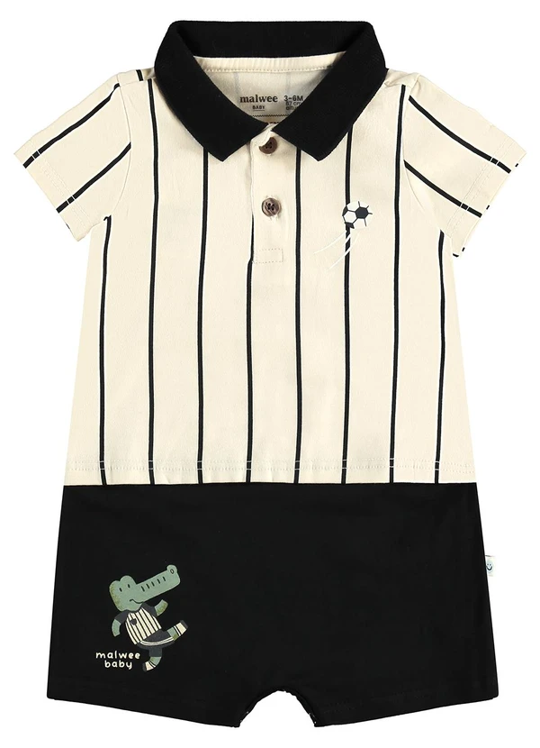 Malwee Kids - Macaquinho Polo Jacaré Preto