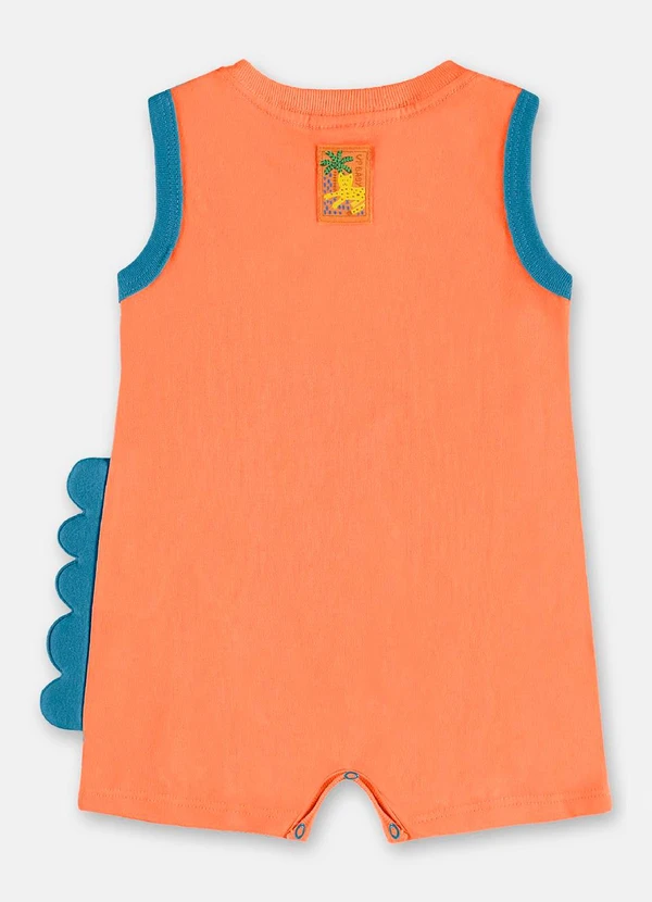 Up Baby - Macaquinho Regata Bebê em Algodão Laranja 3