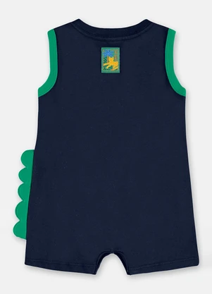 Up Baby - Macaquinho Regata Bebê Menino Algodão Azul - UP BABY