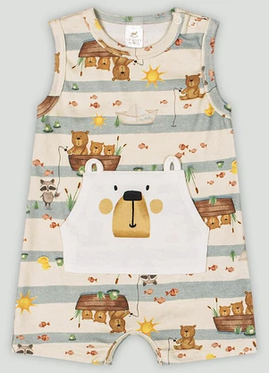 Up Baby - Macaquinho Regata Comfy para BebêBranco - UP BABY
