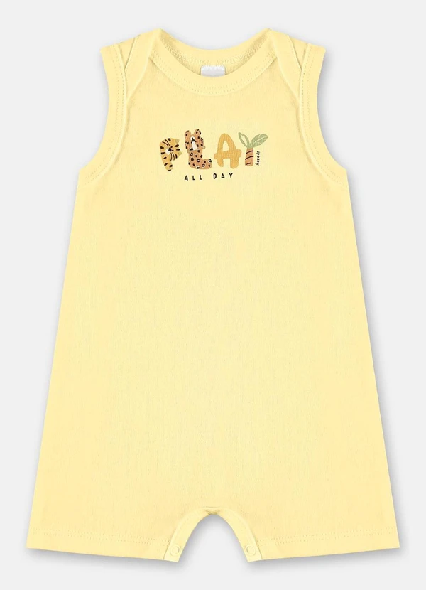 Up Baby - Macaquinho Regata para Bebê Menino Amarelo
