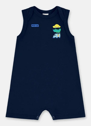 Up Baby - Macaquinho Regata para Bebê Menino Azul - UP BABY