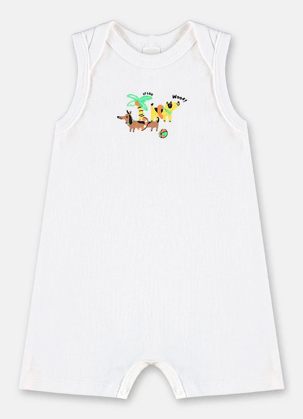 Up Baby - Macaquinho Regata para Bebê Menino Branco 2