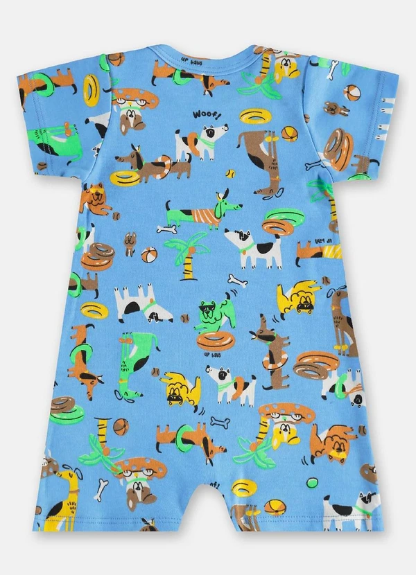 Up Baby - Macaquinho Suedine para Bebê Menino Azul 2