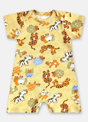 Up Baby - Macaquinho Suedine para Bebê Menino Verde - UP BABY