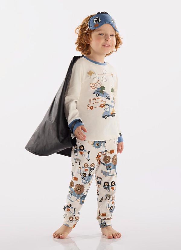 Up Baby - Pijama Menino 3 Peças Bege