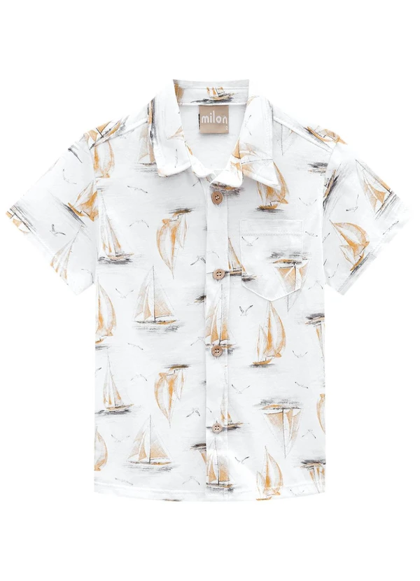 Milon - Camisa Adulto Menino em Algodão Branco
