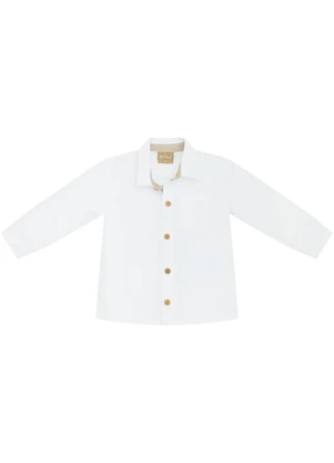 Milon - Camisa Bebê Menino em Algodão Branco - MILON