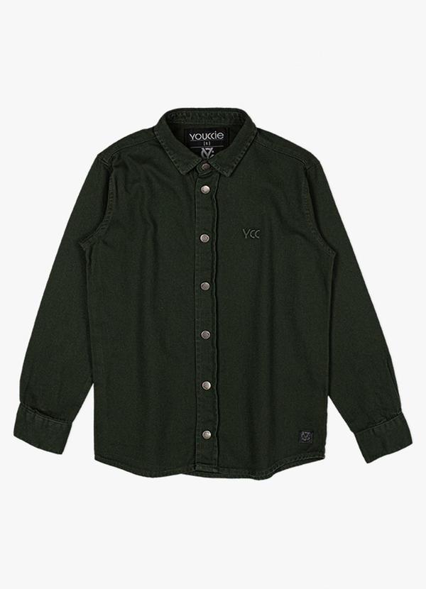 Youccie - Camisa de Sarja  Verde