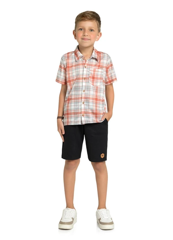 Marlan - Camisa em Meia Malha Xadrez São João Marrom 2