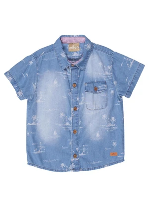 Milon - Camisa Infantil Menino Jeans - MILON