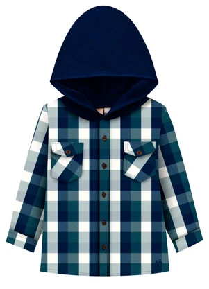 Milon - Camisa Infantil Menino Xadrez Azul - MILON