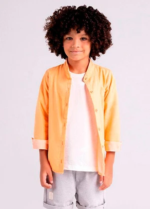 Bugbee - Camisa Infantil Sarjada Amarelo - BUGBEE