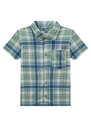 Marlan - Camisa Menino em Meia Malha Xadrez São João Azul - MARLAN