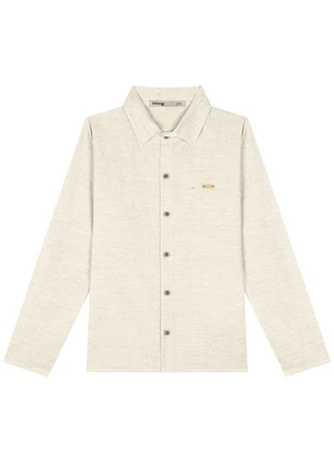 Ioluig - Camisa Menino em Sarja Capri Chambray Bege - IOLUIG