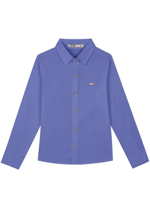 Ioluig - Camisa Menino em Tricoline Azul - IOLUIG