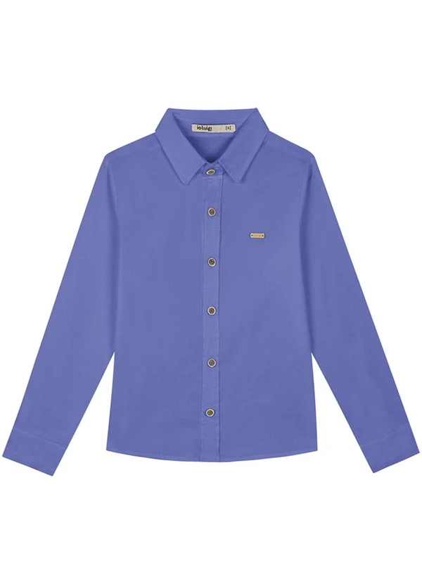 Ioluig - Camisa Menino em Tricoline Azul