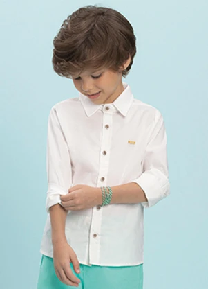 Ioluig - Camisa Menino em Tricoline Bege - IOLUIG