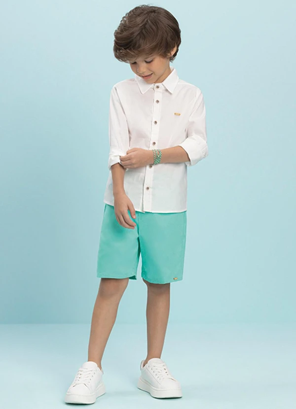 Ioluig - Camisa Menino em Tricoline Bege 2