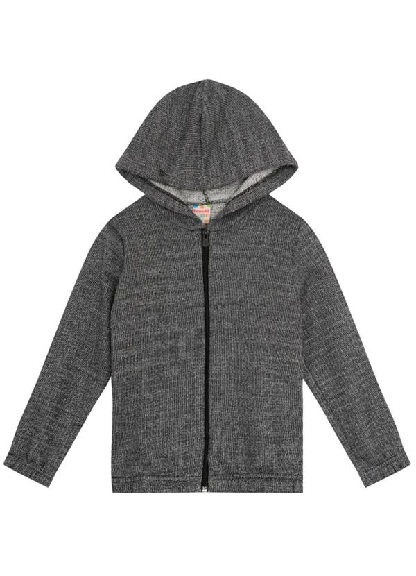 Brandili - Jaqueta Infantil Unissex em Moletom Preto