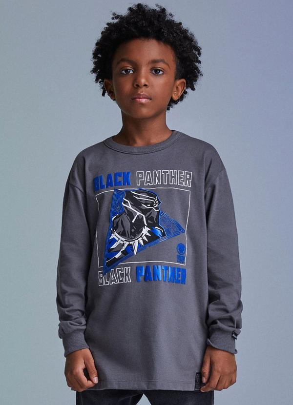 Youccie - Camiseta Black Panther Cinza