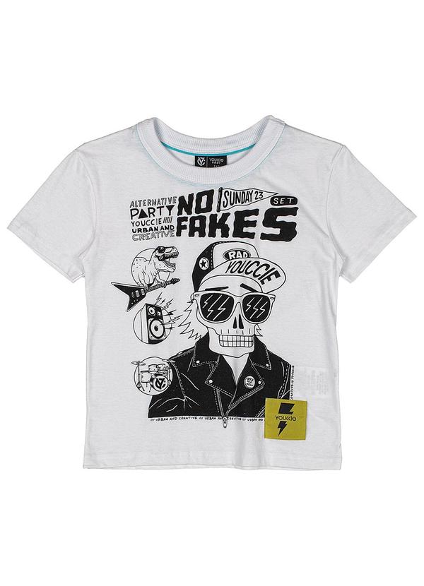 Youccie - Camiseta Branca Estampada Branco