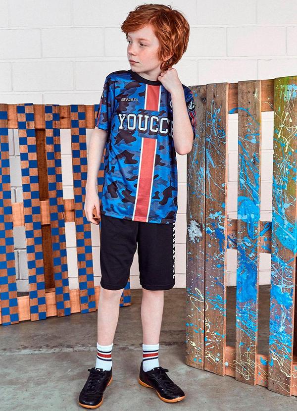 Youccie - Camiseta Camuflada Azul 3