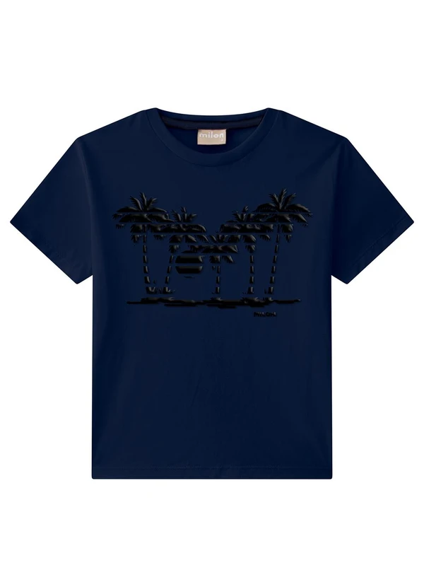 Milon - Camiseta Infantil Menino Estampa Azul