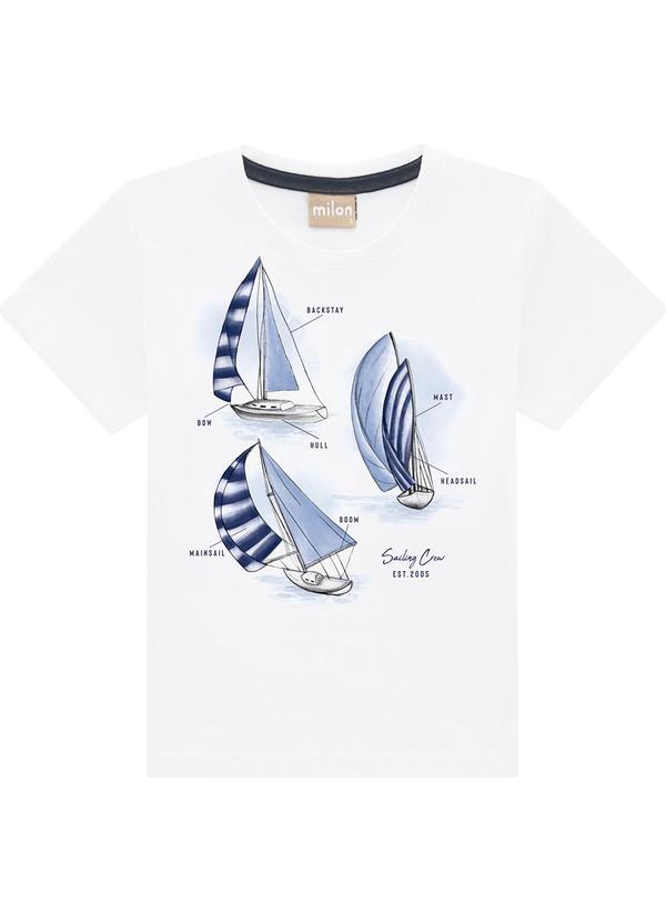 Milon - Camiseta Infantil Menino Estampa Branco