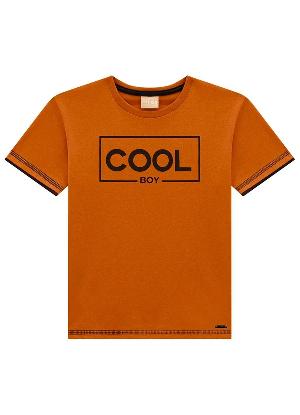 Milon - Camiseta Infantil Menino Estampa Marrom
