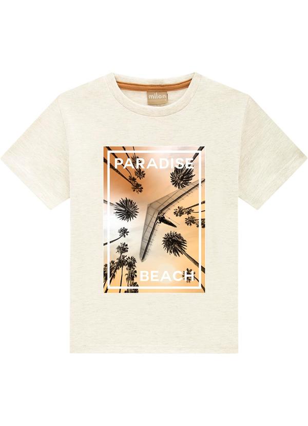 Milon - Camiseta Infantil Menino Estampa Off White