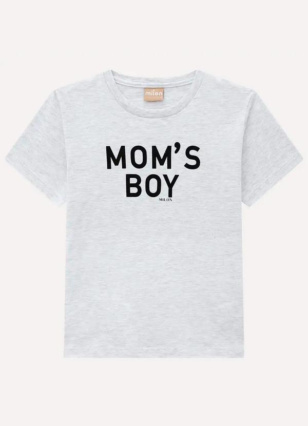 Milon - Camiseta Infantil Menino Lettering Cinza