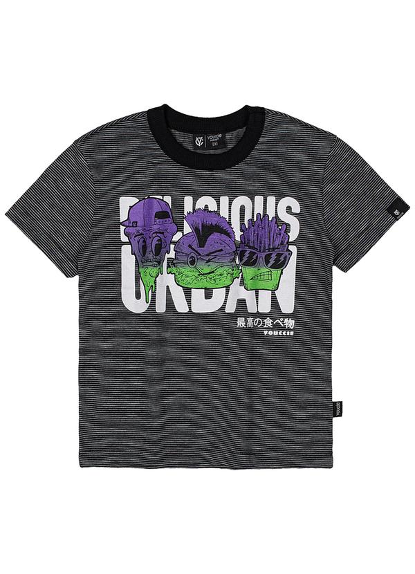 Youccie - Camiseta Listrada Preto