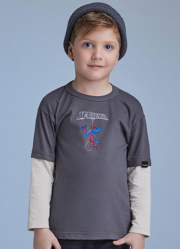 Youccie - Camiseta Manga Curta do Homem-Aranha Cinza