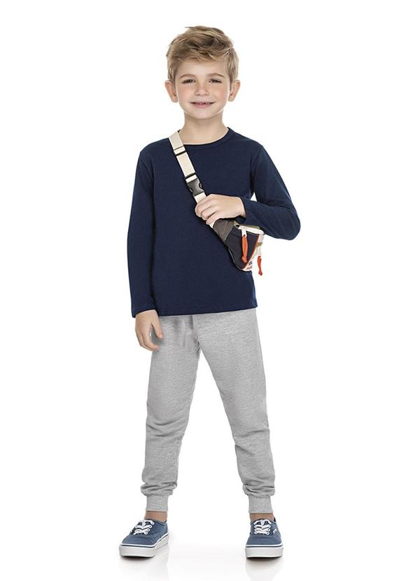 Marlan - Camiseta Manga Longa em Meia Malha Penteada Azul 2