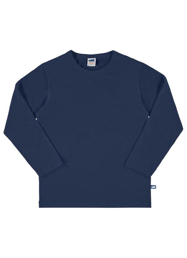 Marlan - Camiseta Manga Longa em Meia Malha Penteada Azul 3